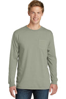 Port & Company Pigment-Dyed Long Sleeve Pocket Tee. PC099LSP-T-shirts-Walnut-4XL-JadeMoghul Inc.