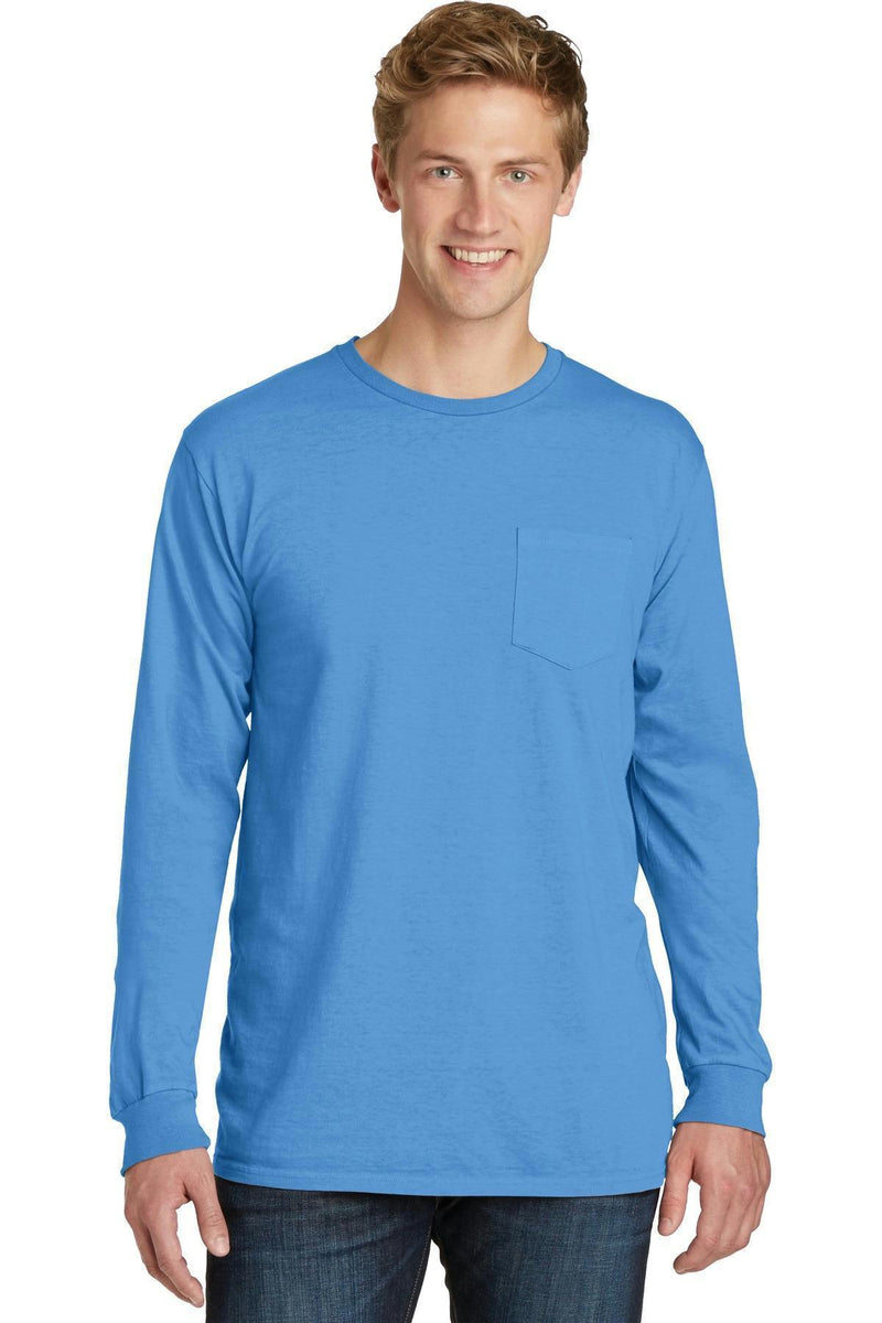 Port & Company Pigment-Dyed Long Sleeve Pocket Tee. PC099LSP-T-shirts-White-4XL-JadeMoghul Inc.