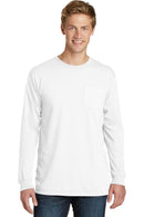 Port & Company Pigment-Dyed Long Sleeve Pocket Tee. PC099LSP-T-shirts-White-4XL-JadeMoghul Inc.