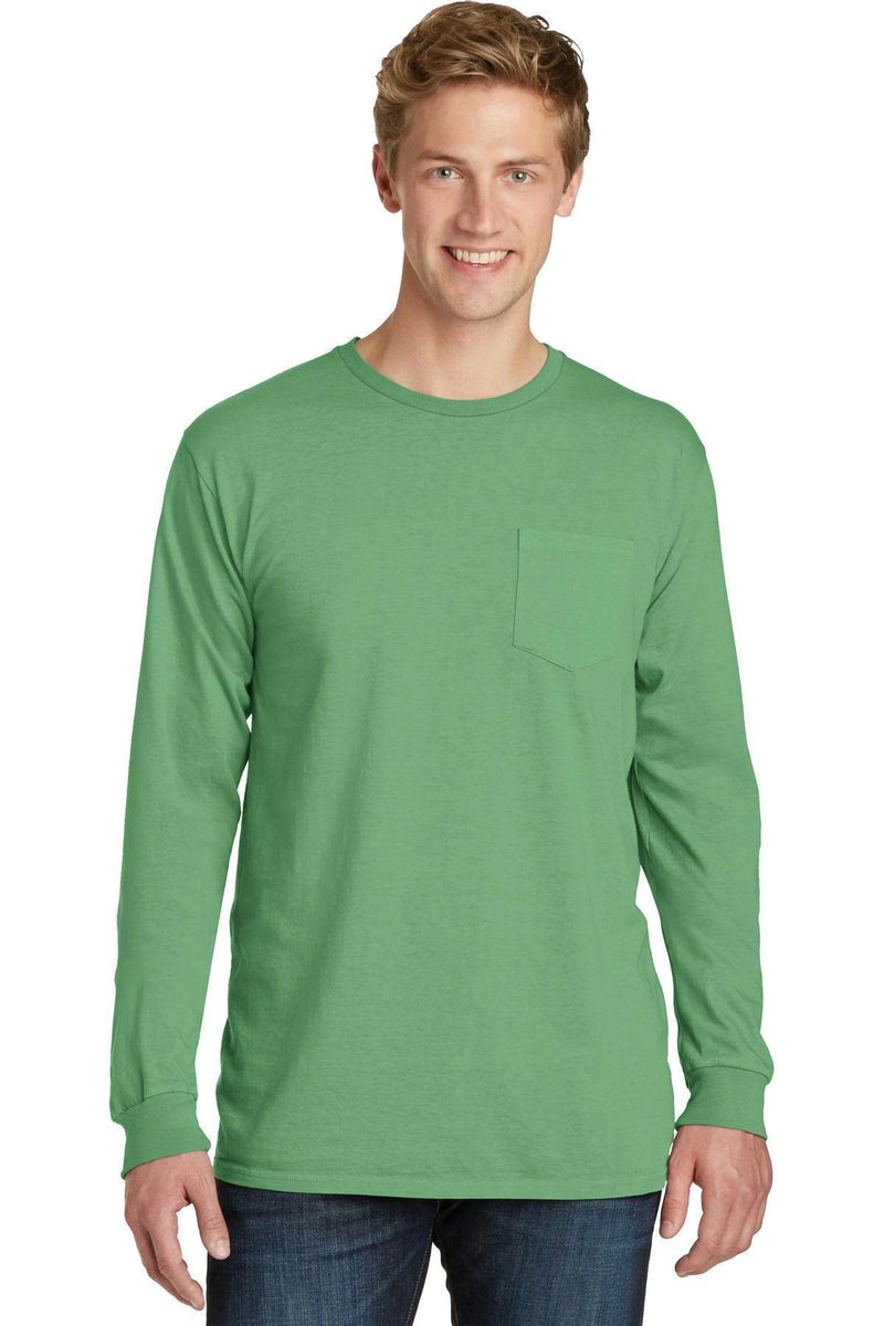 Port & Company Pigment-Dyed Long Sleeve Pocket Tee. PC099LSP-T-shirts-White-4XL-JadeMoghul Inc.