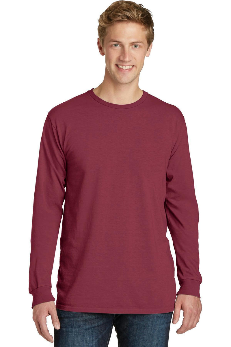 Port & Company Pigment-Dyed Long Sleeve Tee. PC099LS-T-shirts-Merlot-3XL-JadeMoghul Inc.