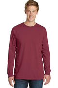 Port & Company Pigment-Dyed Long Sleeve Tee. PC099LS-T-shirts-Merlot-4XL-JadeMoghul Inc.