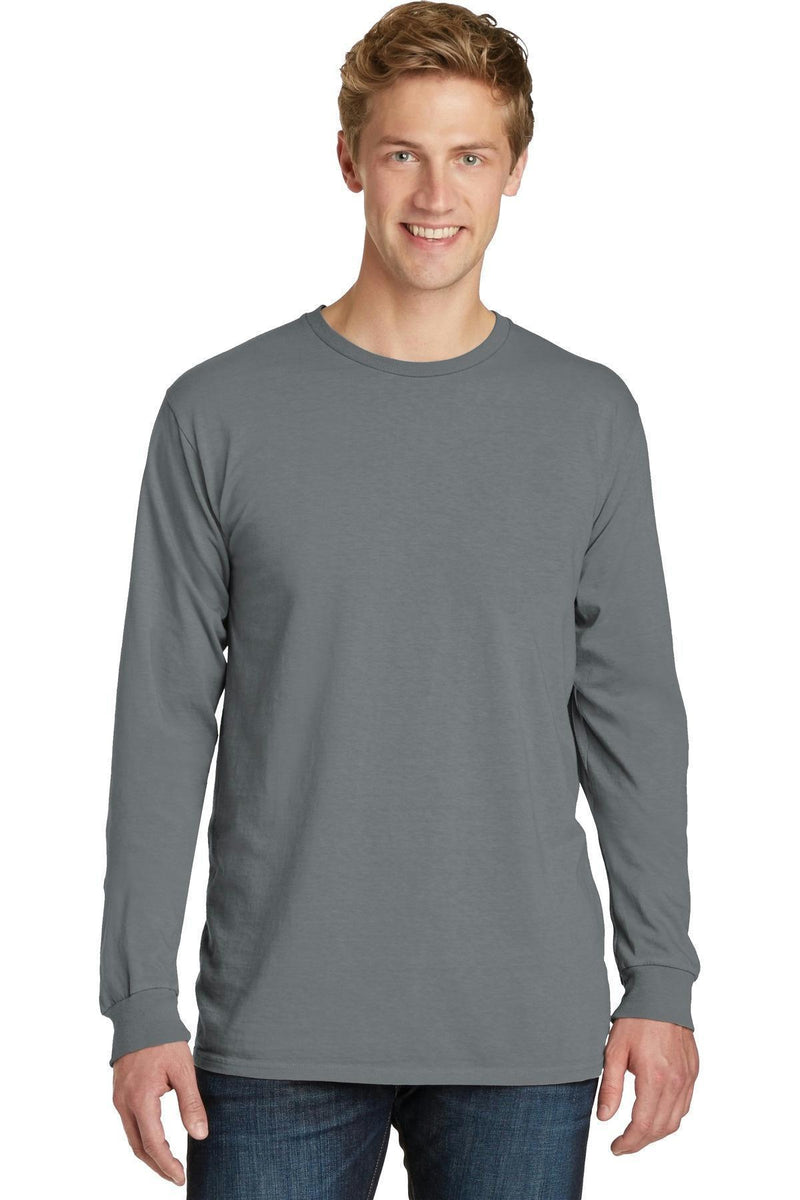 Port & Company Pigment-Dyed Long Sleeve Tee. PC099LS-T-shirts-Pewter-XL-JadeMoghul Inc.