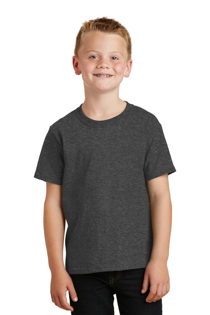 Port & Company - Youth Core Cotton Tee. PC54Y-Youth-Dark Heather Grey-XL-JadeMoghul Inc.