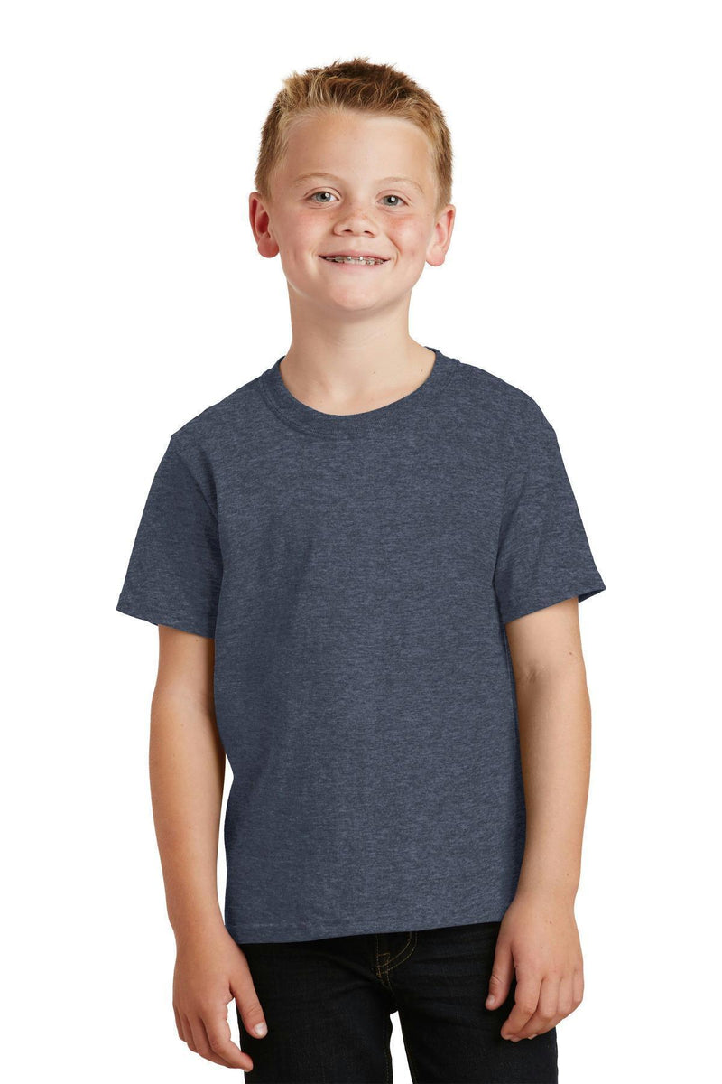 Port & Company - Youth Core Cotton Tee. PC54Y-Youth-Heather Navy-XL-JadeMoghul Inc.