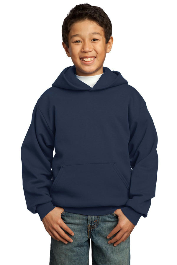Port & Company - Youth Core Fleece Pullover Hooded Sweatshirt. PC90YH-Sweatshirts/fleece-Navy-XL-JadeMoghul Inc.