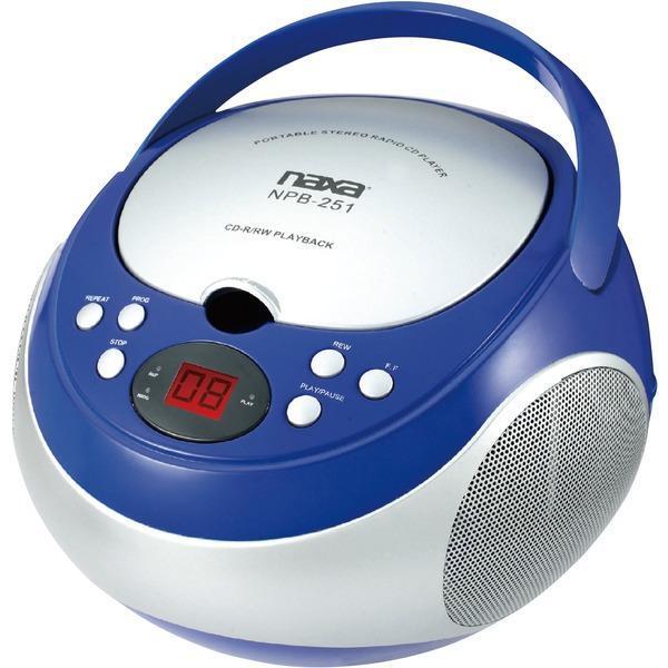 Portable CD Player with AM/FM Radio (Blue)-CD Players & Boomboxes-JadeMoghul Inc.