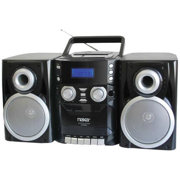 Portable CD Player with AM/FM Radio, Cassette & Detachable Speakers-CD Players & Boomboxes-JadeMoghul Inc.