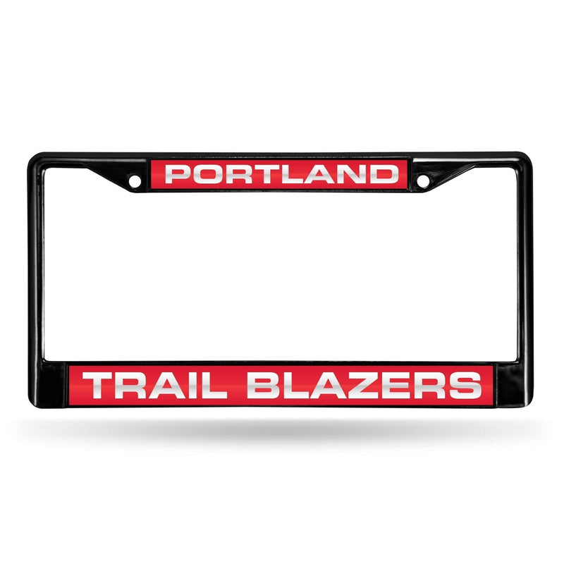Honda License Plate Frame Portland Trail Blazers Black Laser Chrome Frame