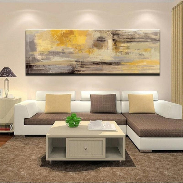 Posters and Prints Wall Art Canvas Painting, Modern Abstract Golden Yellow Posters Wall Art Pictures For Living Room Home Decor-20x60cm No Frame-PC6932-JadeMoghul Inc.