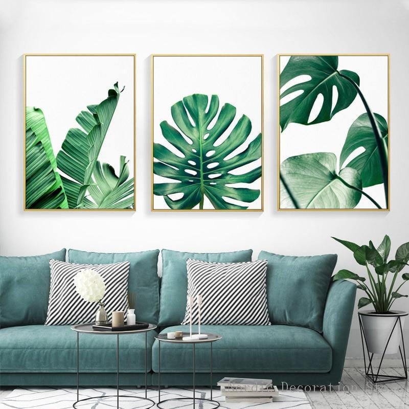 Posters Nordic Green Plant Posters And Prints Turtle Leaf Canvas Prints Wall Art Wall Pictures For Living Room Decor Unframed-13X18cm No Frame-A-JadeMoghul Inc.
