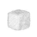 Poufs Floor Pouf - 16" x 17" x 5" Stone White Sheepskin Faux Fur Pouf HomeRoots