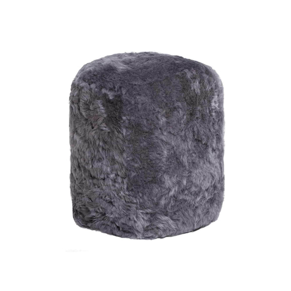 Poufs Floor Pouf - 18" x 18" x 16.5" Brisa Short-Hair Sheepskin - Stump Pouf HomeRoots