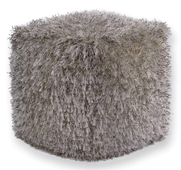 Poufs Floor Pouf - 18" x 18" x 18" Polyester Champagne Pouf HomeRoots
