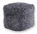 Poufs Floor Pouf - 18" x 18" x 18" Polyester Silver Pouf HomeRoots
