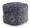 Poufs Floor Pouf - 18" x 18" x 18" Polyester Silver Pouf HomeRoots