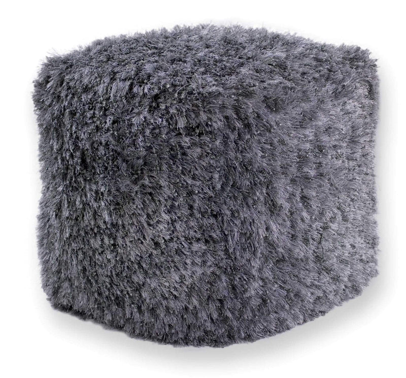 Poufs Floor Pouf - 18" x 18" x 18" Polyester Silver Pouf HomeRoots