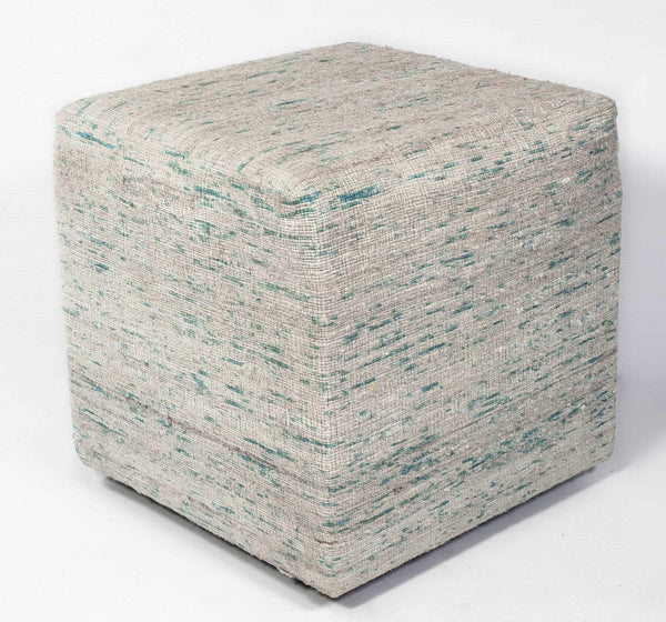 Poufs Floor Pouf - 18" x 18" x 18" Viscose Ice Blue Pouf HomeRoots