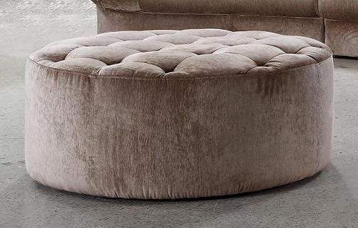Poufs Pouf Ottoman - 16.5" MDF and Velour Ottoman Tufted with Artificial Crystals HomeRoots