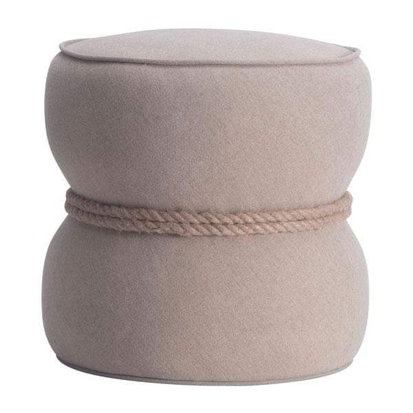 Poufs Pouf Ottoman - 18.9" X 18.9" X 18.5" Beige Polyblend Ottoman HomeRoots