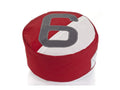Poufs Pouf Ottoman - 22.05" X 22.05" X 11.81" Brewery Red Recycled Sailcloth Pouf Solo Bicolor Dacron Grey 6 HomeRoots