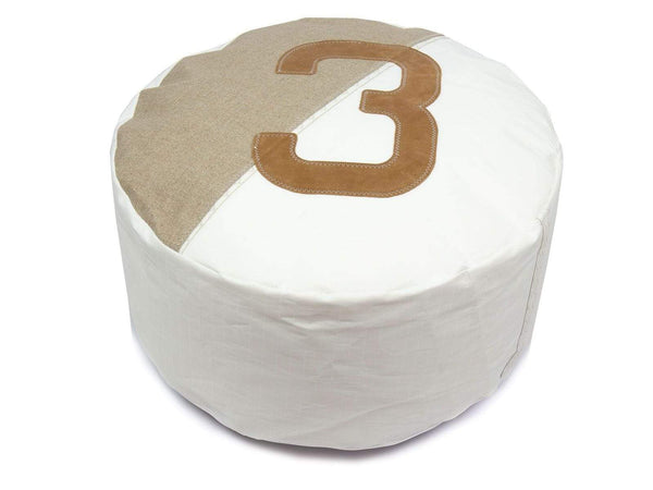 Poufs Pouf Ottoman - 22.05" X 22.05" X 11.81" Linen Recycled Sailcloth Pouf Solo Dacron Amber 3 HomeRoots
