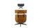 Poufs Pouf Ottoman - 34" X 25" X 38" Black Bonded Leather Walnut Wood Upholstered (Seat) Aluminum Base Chair & Ottoman HomeRoots