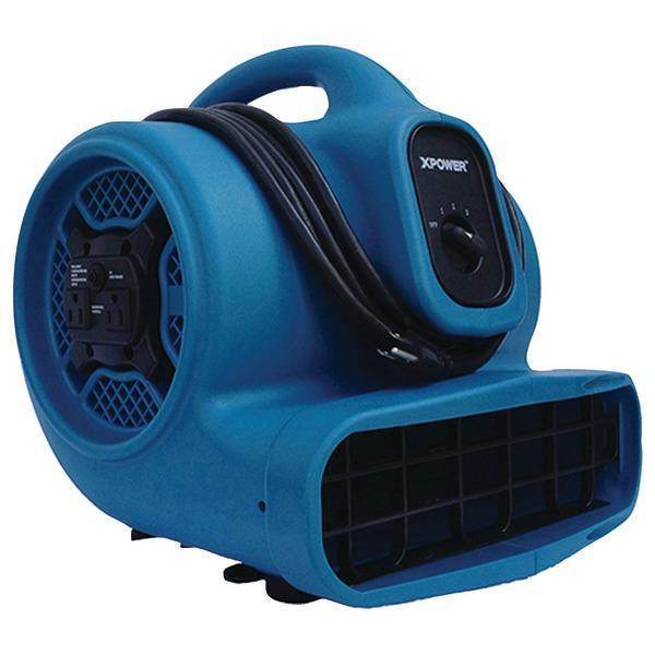 X-400A 1,600cfm 3-Speed Commercial Air Mover/Carpet Dryer/Floor Blower Fan with Dual Outlets for Daisy Chain