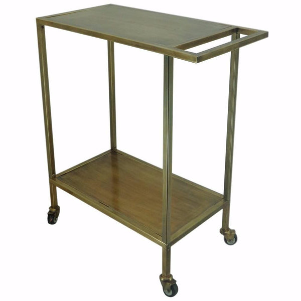 Practical and Functional Table With Castors-Coffee Tables-Brown-Mild steel-JadeMoghul Inc.