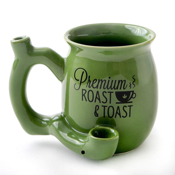 premium roast & Toast single wall mug - green with black print-Wedding Cake Accessories-JadeMoghul Inc.