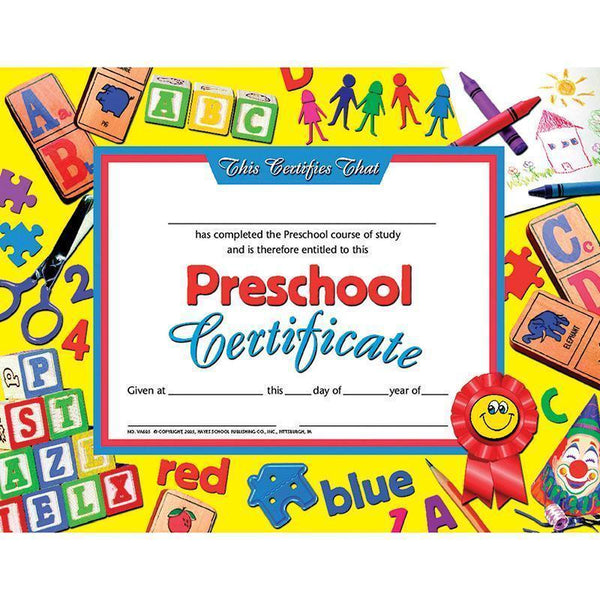 PRESCHOOL CERTIFICATE 30PK YELLOW-Supplies-JadeMoghul Inc.