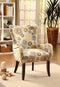 Printed Accent Chair, Fabric & Espresso-Armchairs and Accent Chairs-Brown-Fabric Foam Fiber: Polyester-JadeMoghul Inc.