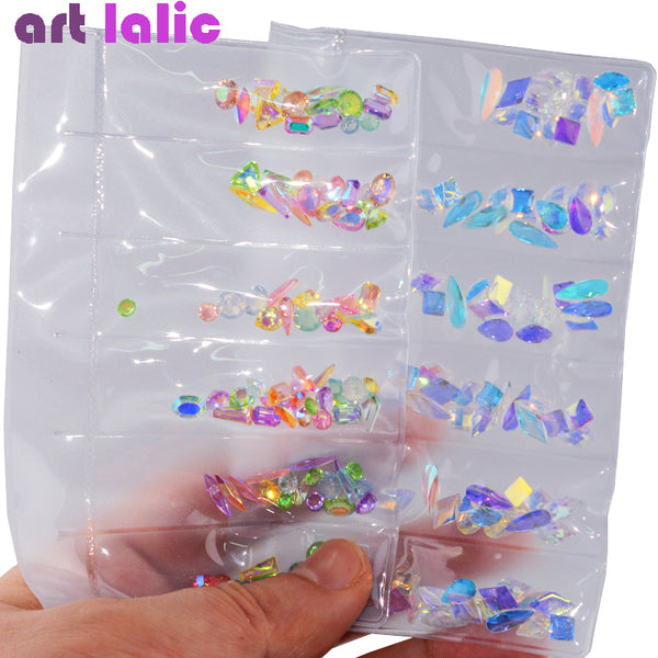 1 Pack AB Glass Nail Rhinestones Diamond Teardrop Horse Eye Crystals Stones Shiny Gems Manicure Nails Art Decorations
