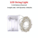 Fairy Lights AA Battery Powered 1M 10 2M 20 3M 30 5M 50 10M 100Leds Silver Led Copper Wire String Light Decorative Fairy Lights