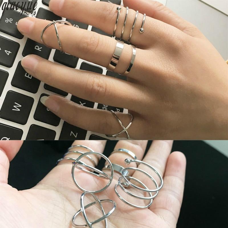Korean Ring Sets Rings For Women Simple Pop Jewelry Gold Ring Fashion Rings 2019 Women Wholesale