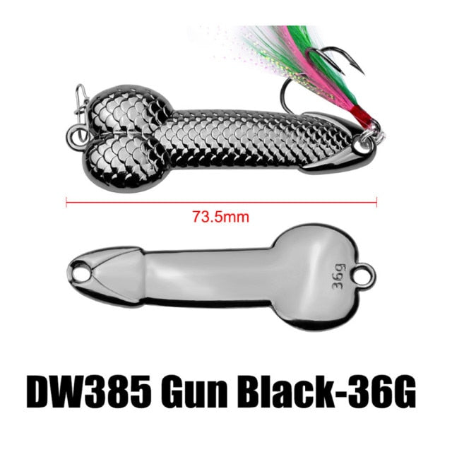 1pcs High Quality Metal Spoon Lure 3g -36g Black Rose Gold  Metal Sequins with Feather Hard Lure For Bass Pike Carp Fishing