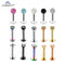 1Pcx3 Style crystal Ball Lip earring Stud 1.2x6/8x3mm Stainless Steel Labret piercing Cartilage Tragus Pircing Body Jewelry