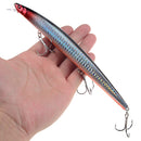 Best selling 1pcs 18cm 24g big long fish Minnow sea fishing lure bait 3D eyes Strong hooks lures for sea fishing