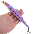 Best selling 1pcs 18cm 24g big long fish Minnow sea fishing lure bait 3D eyes Strong hooks lures for sea fishing