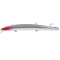 Best selling 1pcs 18cm 24g big long fish Minnow sea fishing lure bait 3D eyes Strong hooks lures for sea fishing