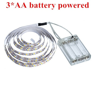 WELPUR battery 5V USB LED Strip 2835 DC LED Light Flexible 50CM 1M 2M 3M 5M white warm  For TV Background Lighting Night light