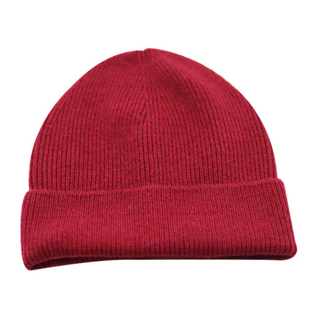 VISROVER  9 colorways new Autumn winter solid color real cashmere beanies for woman cashmere unisex Warm knitted hat wholesales