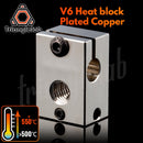 trianglelab PT100 V6 Plated Copper Heat Block For E3d V6 Hotend 3D Printer HeateD Block for Sensor Cartridge BMG Extruder TItan