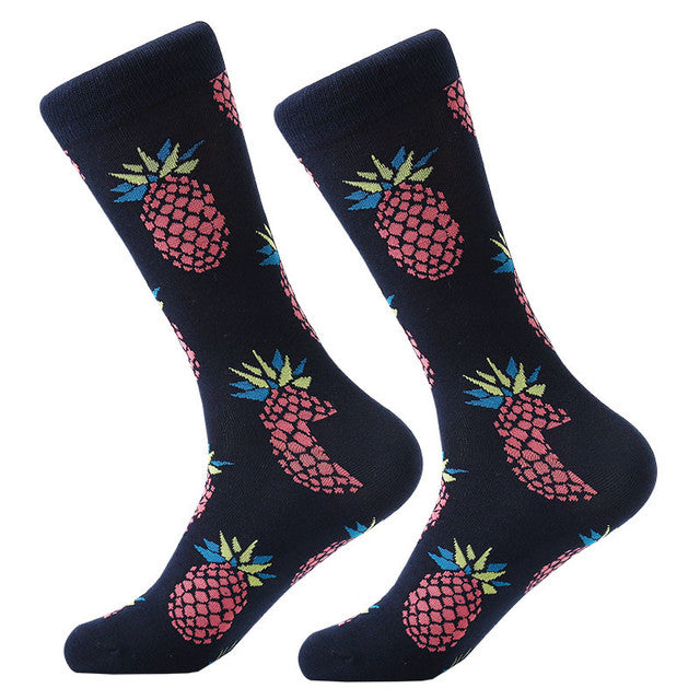 LETSBUY women socks combed cotton harajuku funny creative cartoon animal crew socks lady girls fruit dog bird chili men socks
