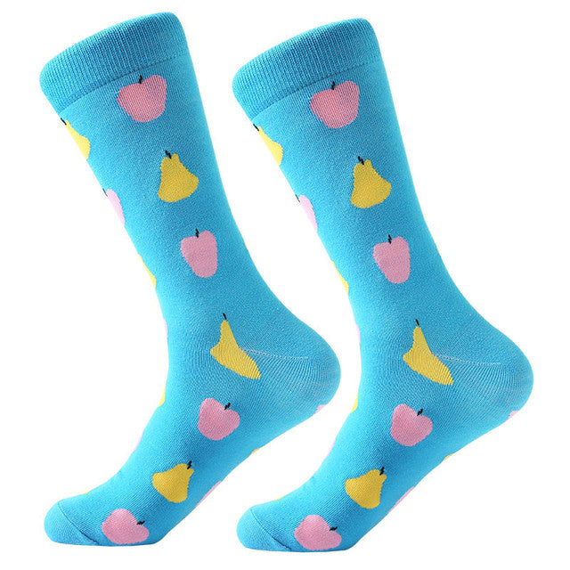 LETSBUY women socks combed cotton harajuku funny creative cartoon animal crew socks lady girls fruit dog bird chili men socks