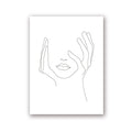 Hands On Face Lips Wall Art Canvas Posters Prints Sketch Art Line Drawing Painting Minimalist Woman Wall Picture Home Decoration