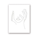 Hands On Face Lips Wall Art Canvas Posters Prints Sketch Art Line Drawing Painting Minimalist Woman Wall Picture Home Decoration