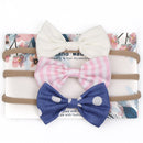 3pcs/lot Cute Bow Baby Headband for Girl Nylon Head Bands Turban Newborn Headbands Hairbands for Kids Baby Hair Accessories