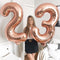 16/32inch Number Aluminum Foil Balloons Rose Gold Silver Digit Figure Balloon Child Adult Birthday Wedding Decor Party Supplies