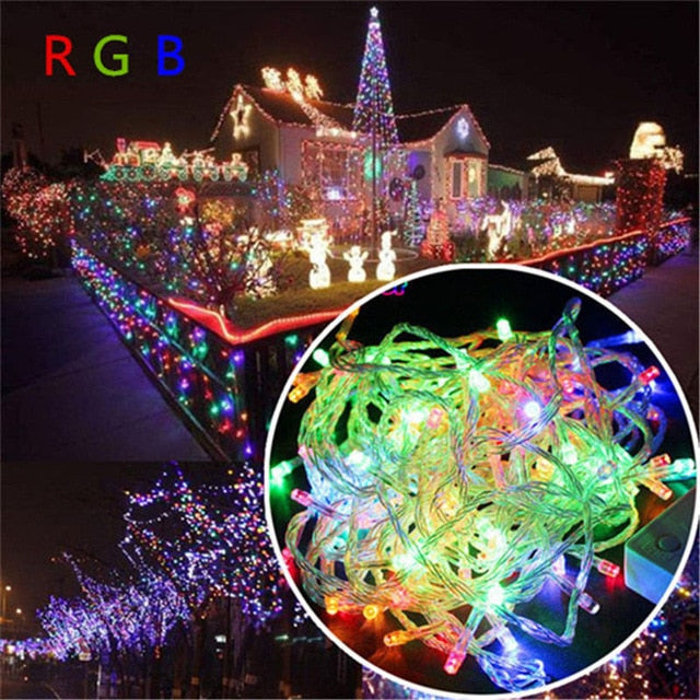 SICCSAEE Outdoor christmas led string lights 100M 20M 10M 5M Luces Decoracion fairy light holiday lights lighting tree garland